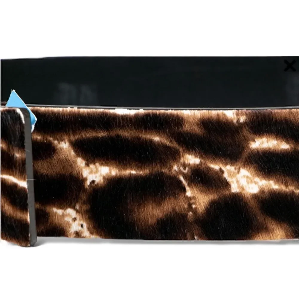 LANVIN Calf Hair Waist Belt with Antique Gold and Crystal Buckle |Size: Small|